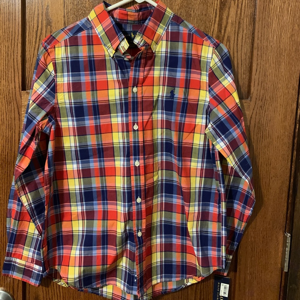 Ralph Lauren Long Sleeve Button Down Boys L NWT